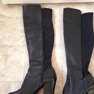 Aldo Black leather knee high boots, size 6